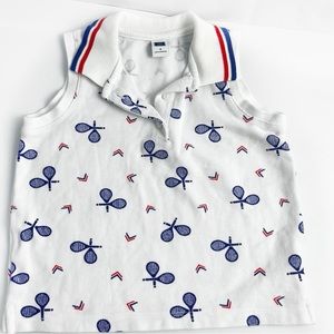Janie and Jack Sleeveless Racket Shirt Sz 4